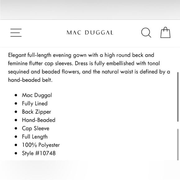 MAC DUGGAL 10748 Beaded Dress - Picture 8 of 8